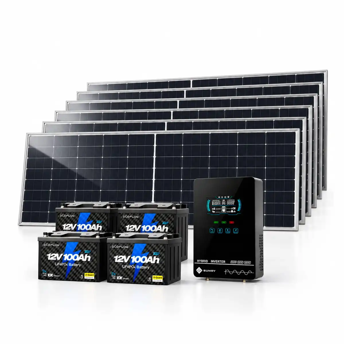 KIT DE PANELES SOLARES CON INVERSOR Y 4 BATERIAS ECOFLOW